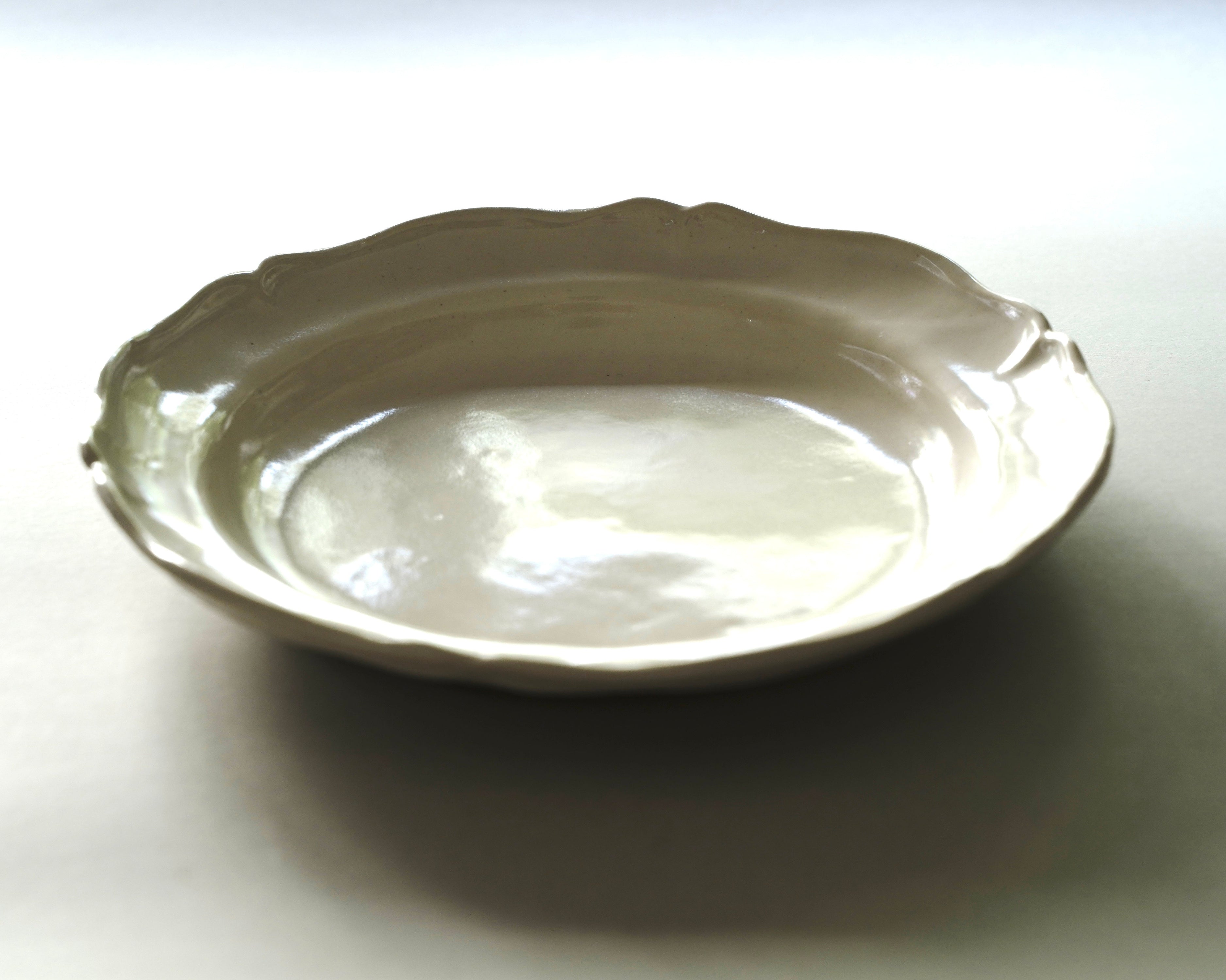 flower rim Plate "25"/ white