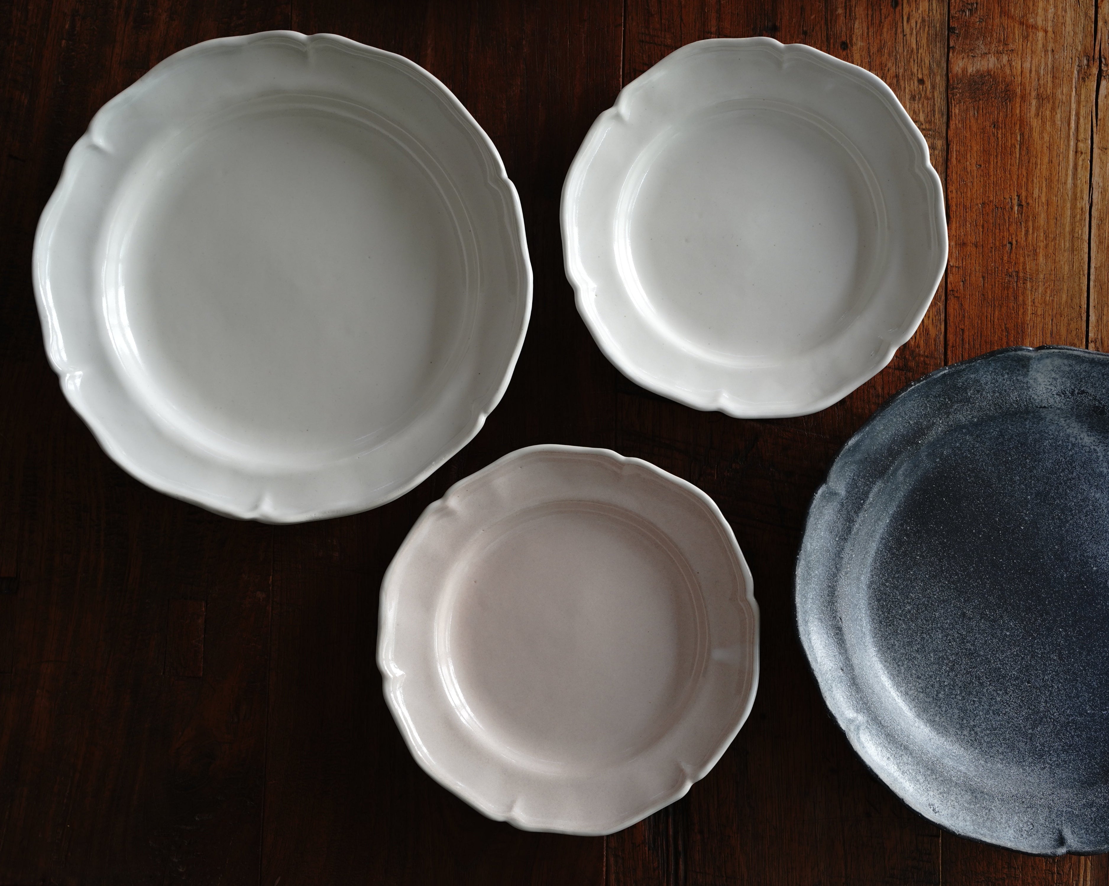 flower rim Plate "25"/ white