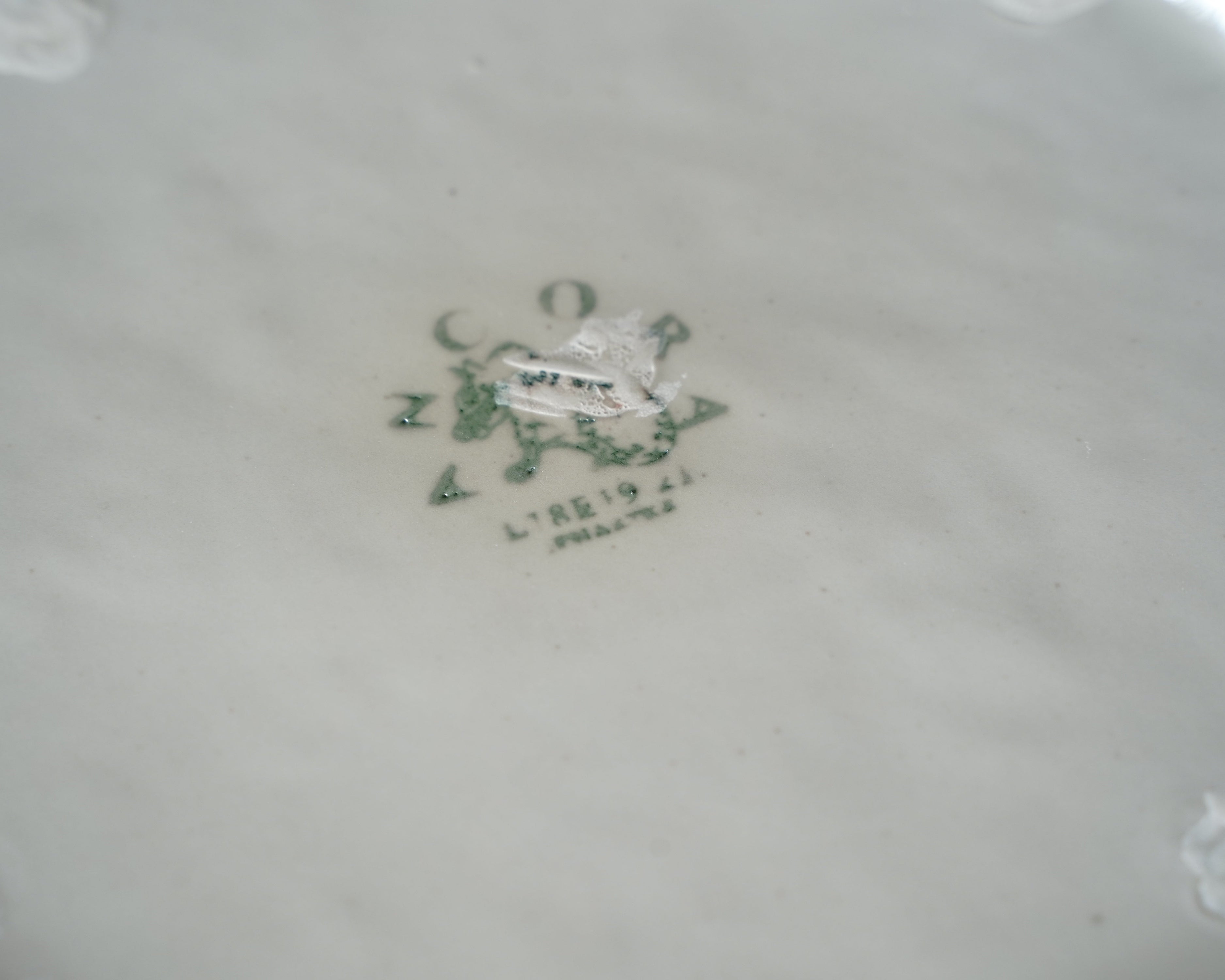 flower rim Plate "25"/ white