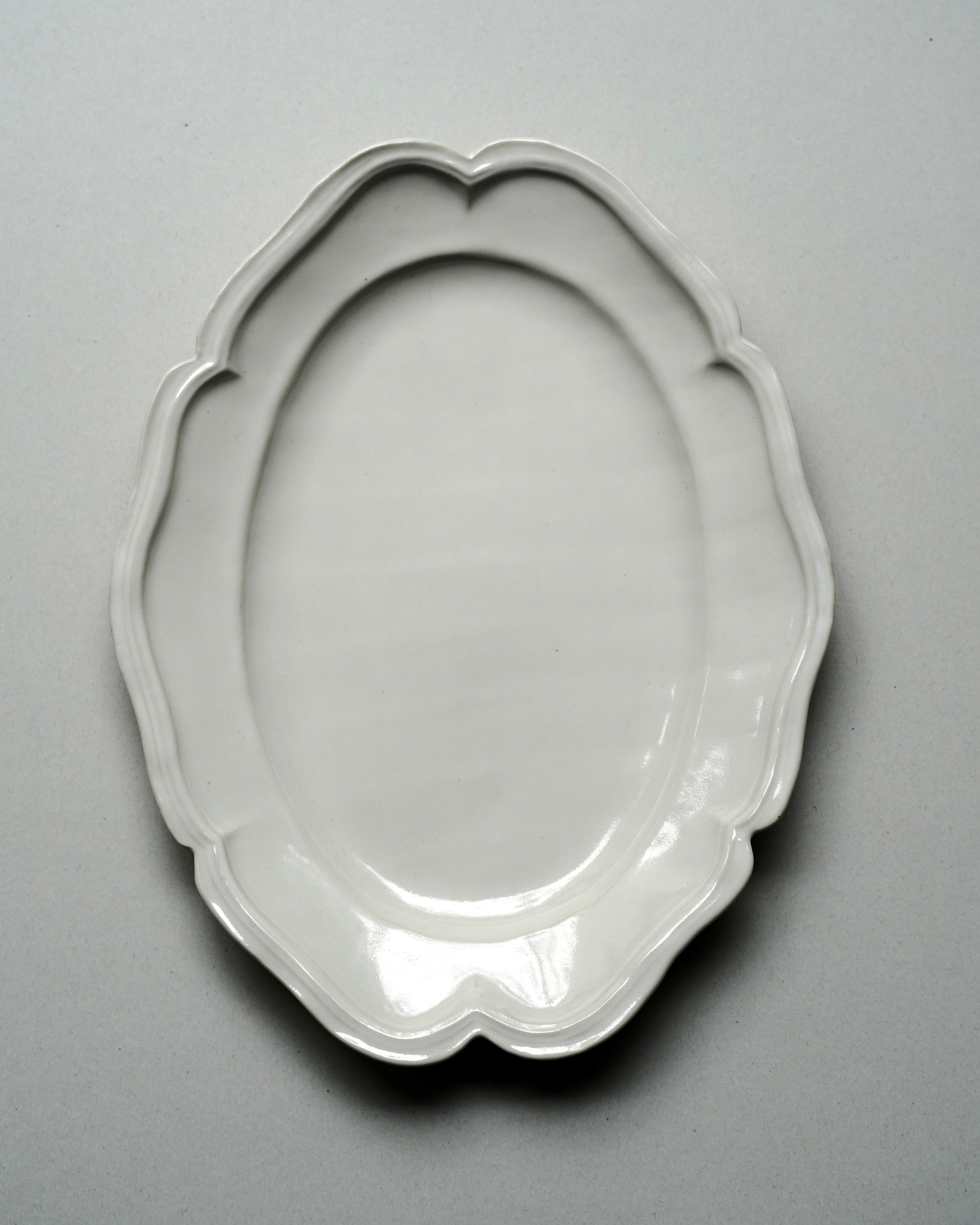 Oval Plate "etain"/ White